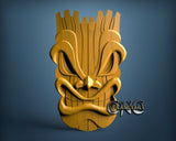 Tiki Mask Ridges, 3D STL Model 9953