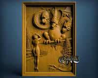 Dragon and Girl, 3D STL Model 6284