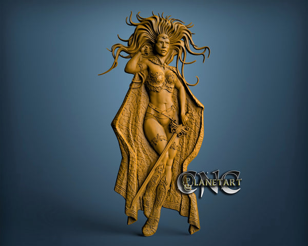 Warrior Girl, 3D STL Model 6302