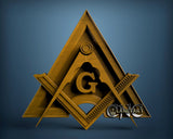 Masonic Hall Symbol, 3D STL Model 6370