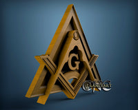 Masonic Hall Symbol, 3D STL Model 6370