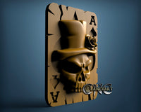 Card With Skull, 3D STL Model 6203