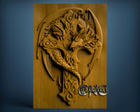 Dragon in the Cross, 3D STL Model 1005