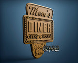 Mom's Diner, 3D STL Model 6669