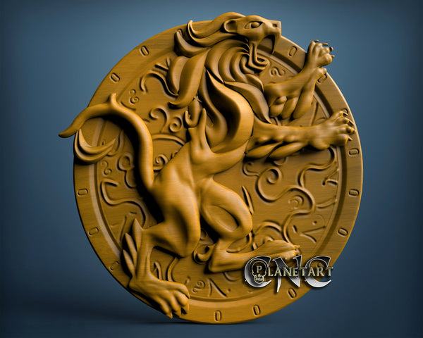 Emblem Lion, 3D STL Model 1513