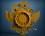 Steampunk Clock, 3D STL Model 1281