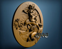 Dolphins & Mermaid, 3D STL Model 10207