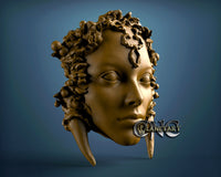 Artistic Woman Face, 3D STL Model 6268