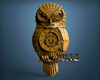 Owl Clock, 3D STL Model 10168