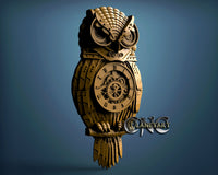 Owl Clock, 3D STL Model 10168