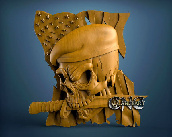 Skull Flag , 3D STL Model 10009