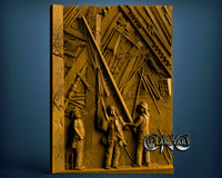 Firefighters Raising the Flag, 3D STL Model 10016