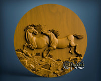 Horses, 3D STL Model 0755