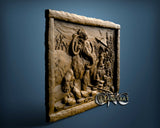 Hunting Mammoth, 3D STL Model 0933