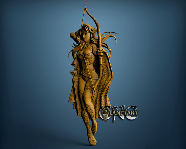 Bow Woman, 3D STL Model 6300