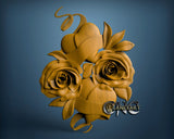 Hearts and Flowers, 3D STL Model 2548