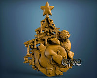 Pig Christmas Tree, 3D STL Model 10141