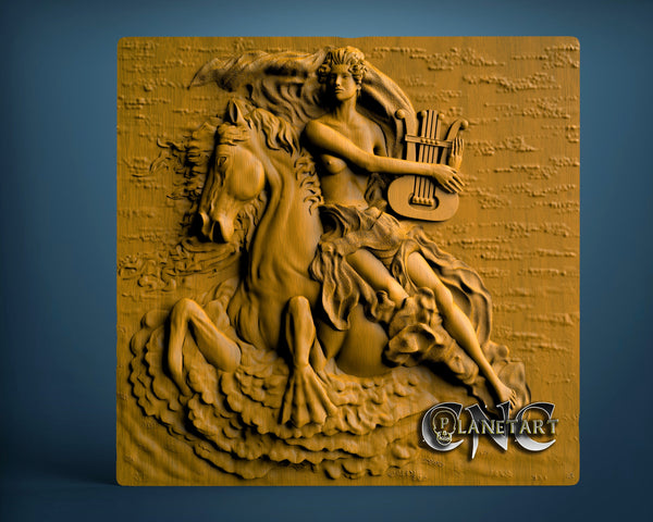 Woman on Horse, 3D STL Model 10212