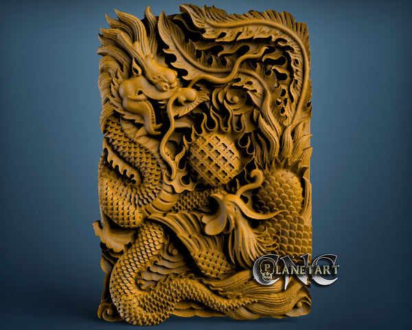 Drago & Phoenix, 3D STL Model 1037