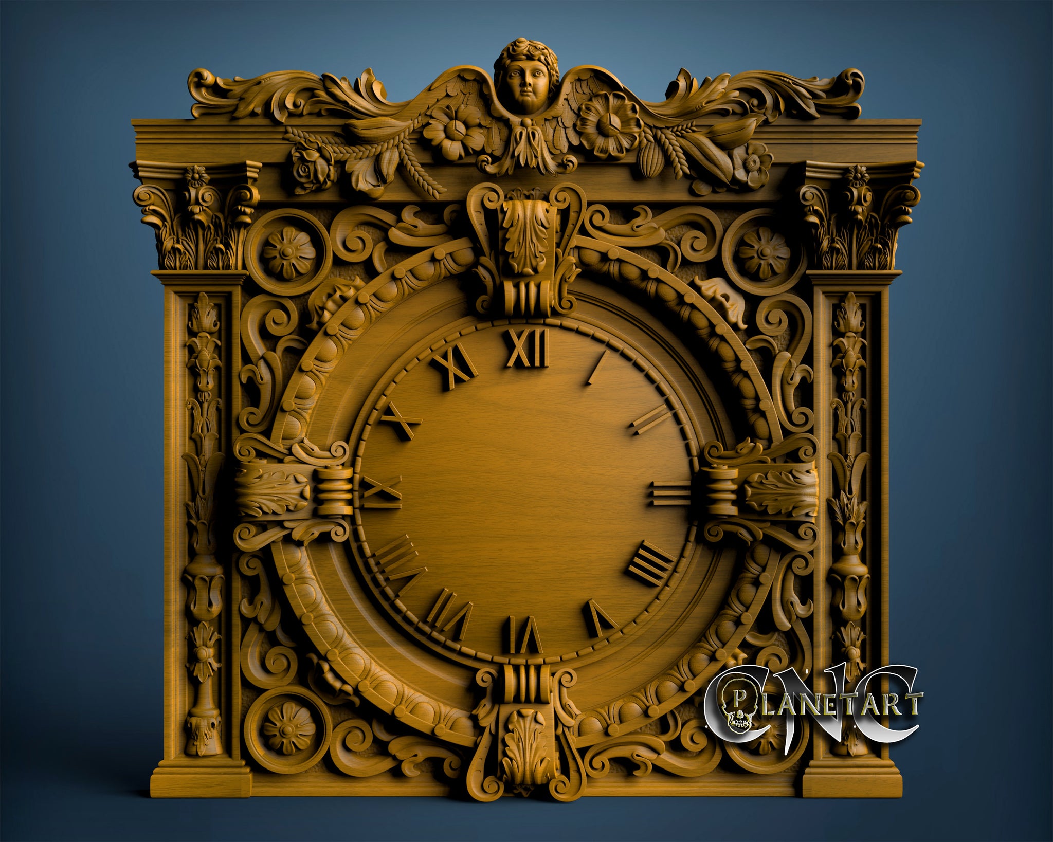 Clock 3d Stl Model 1289 Cnc Planet Art