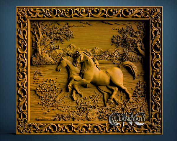 Horses, 3D STL Model 0761