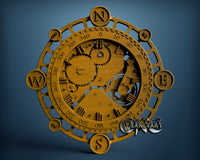 Compass Clock, 3D STL Model 1214