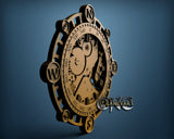 Compass Clock, 3D STL Model 1214