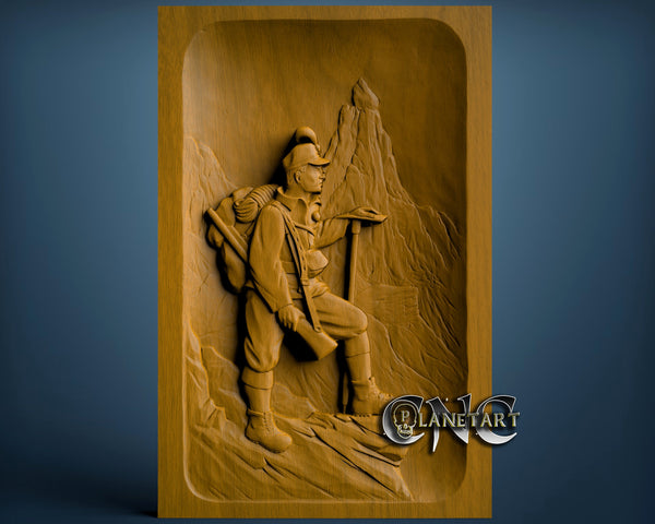 Climbing Mountain Man, 3D STL Model 2094