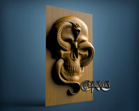 Skull and Snake, 3D STL Model 6506