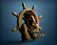 Lion Sea Captain, 3D STL Model 6215