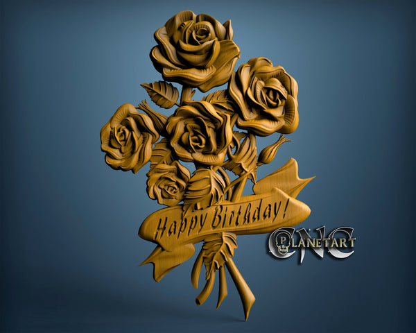 Flower for Birthday, 3D STL Model 2532