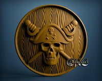 Pirate Skull, 3D STL Model 6602