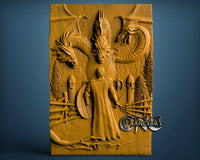 Dragon and warrior, 3D STL Model 8024