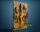 Dragon and warrior, 3D STL Model 8024