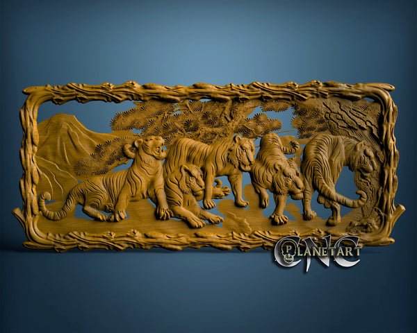 Tigers, 3D STL Model 0562