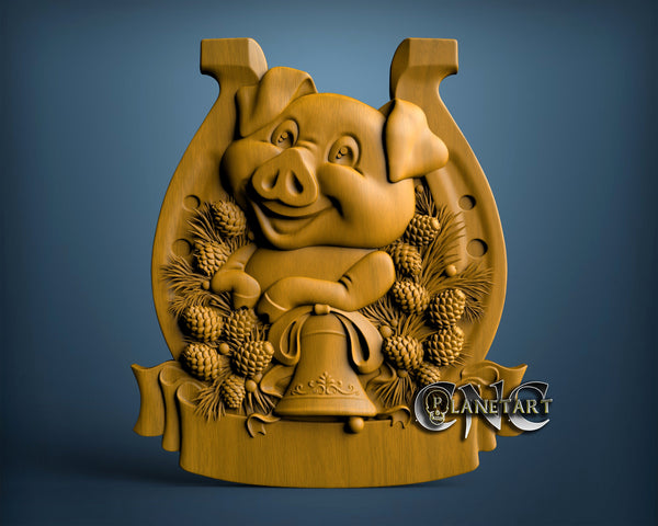 Christmas Pig, 3D STL Model 10143