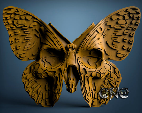 Skull Butterfly, 3D STL Model 10328