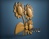 Sun Flower, 3D STL Model 2543