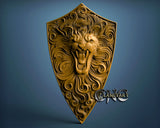 Lion Shield, 3D STL Model 10173