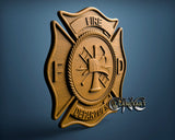 Fire Department Badge, 3D STL Model 10039