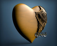 Wings Heart empty, 3D STL Model 10338