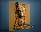 Wolf and Moon, 3D STL Model 10313