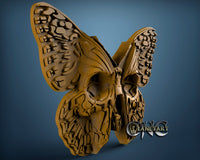 Skull Butterfly, 3D STL Model 10328