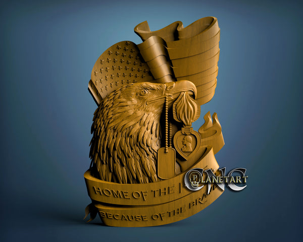 USA Eagle- Home of the Free, 3D STL Model 10029