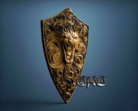 Lion Shield, 3D STL Model 10173