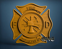 Fire Department Badge, 3D STL Model 10039