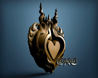 Flaming Heart, 3D STL Model 10294