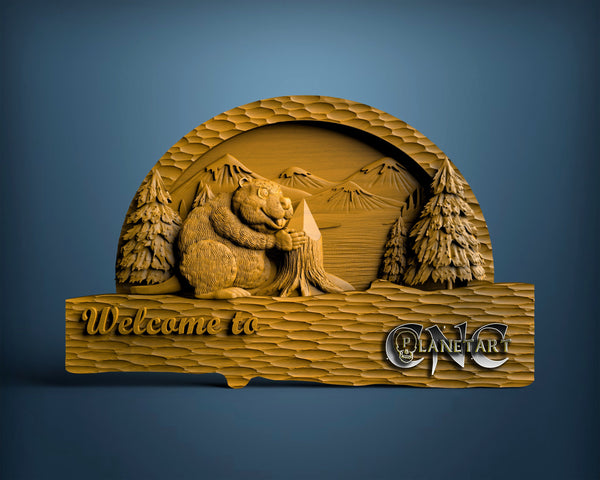 Welcome Beaver, 3D STL Model 10344