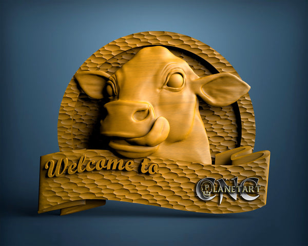 Welcome Cow , 3D STL Model 10346