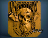 Veteran Skull, 3D STL Model 10035